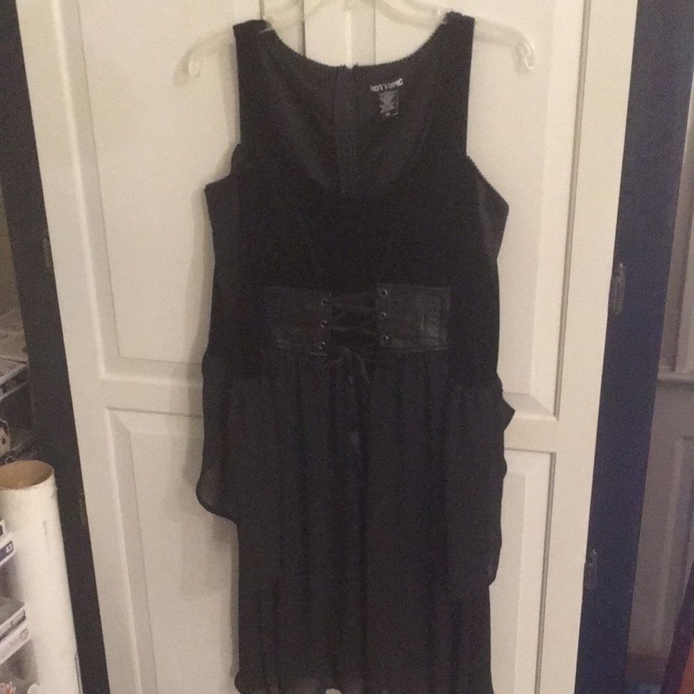 Hot Topic Black Velvet Dress Bell Sleeve